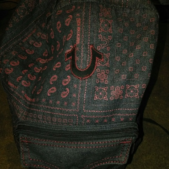 true religion backpack red